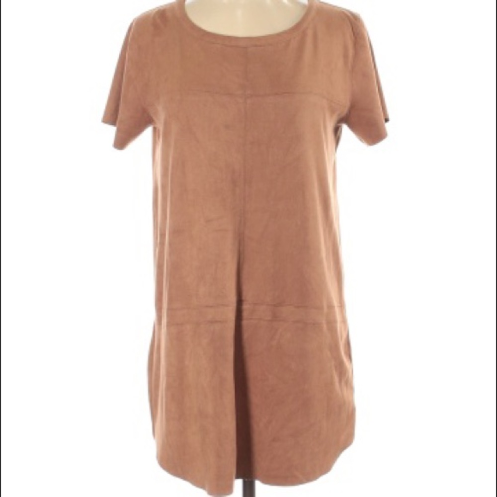 Olivaceous Faux Suede Mini Dress